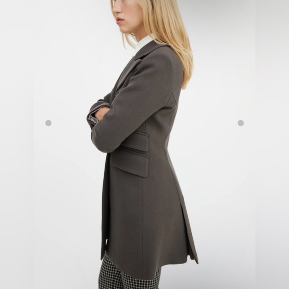 Smythe Grey Wool Double Breasted Coat in gray size 2 - Picture 4 of 11